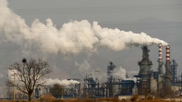 Rauch steigt aus einer Anlage zur Verarbeitung von Kohle zu Industrieruß in China.