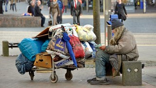 Obdachoser in der Innenstadt 