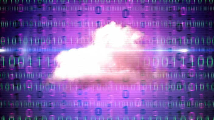 Symbolfoto Cloud-Speicher: Wolke mit Binärcode