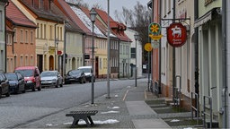 Eine Straße in Herzberg in Brandenburg, Archivbild von 2021