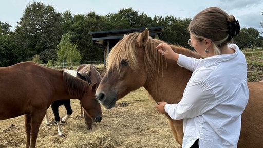 Andrea Beyers Tochter mit den Pferden 