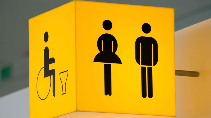 Schild einer öffentlichen Toilette