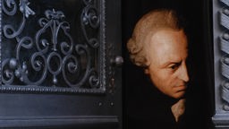 Bild von Immanuel Kant hinter einer Tür