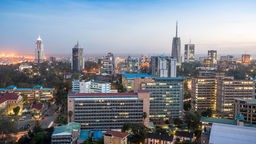 Stadtansicht von Nairobi in der Morgendämmerung