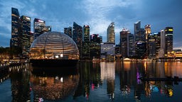 Blick auf das Geschäftsviertel von Singapur