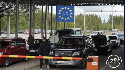 Auto-Stau vor der finnischen Grenze 