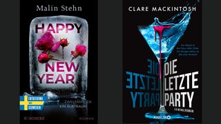 Buchcover: „Happy New Year“ von Malin Stehn und "Die letzte Party" von Clare Mackintosh