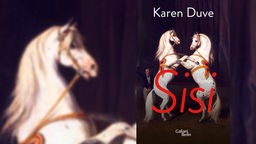 Buchcover von Karen Duve "Sisi": Zwei weiße Pferde stehen auf ihren Hinterläufen und blicken sich an 