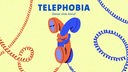 Die Tiefenblick Grafik "Telephobia - dieser eine Anruf" zeigt zwei Telephonhörer die sich umarmen. 