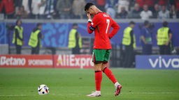 Cristiano Ronaldo weint nach dem verschossenen Elfmeter, 02.07.2024.