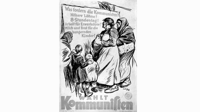 Wahlplakat der KPD aus der Zeit der Weimarer Republik