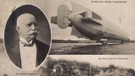 Ferdinand Graf von Zeppelin und ein Luftschiff