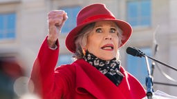 Jane Fonda bei einer Veranstaltung für den Klimaschutz 