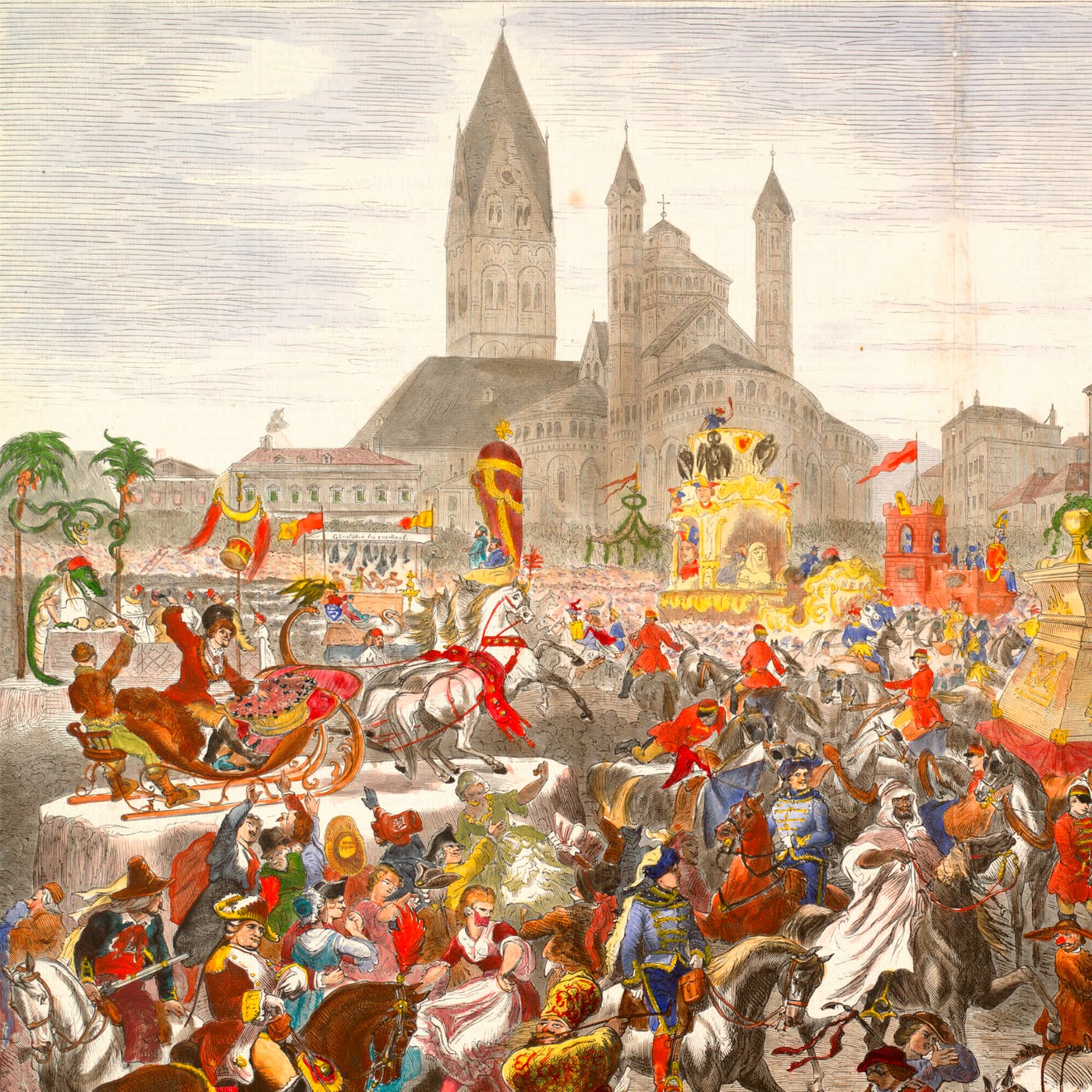 Der erste Kölner Rosenmontagszug (am 10.02.1823)
