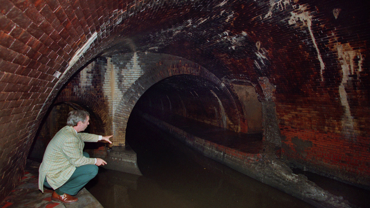 Abwassersiele im Untergrund von Hamburg