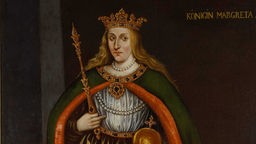 Margarthe I. einte Dänemark, Norwegen und Schweden. Sie starb am 28. 10.1412 in Flensburg. Porträt. Gemälde, undat., anonym. Öl auf Leinwand, 
