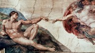 Deckenfresko "Die Erschaffung Adams" von Michelangelo Buonarroti