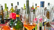 Wein- und Schnapsflaschen