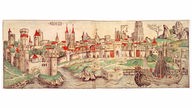 Stadtpanorama von Köln im Jahr 1493