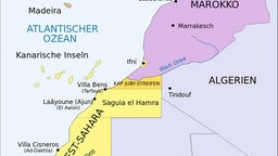Karte von Marokko und West-Sahara
