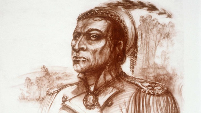 Tecumseh nach einer Zeichnung von Peter Lloyd