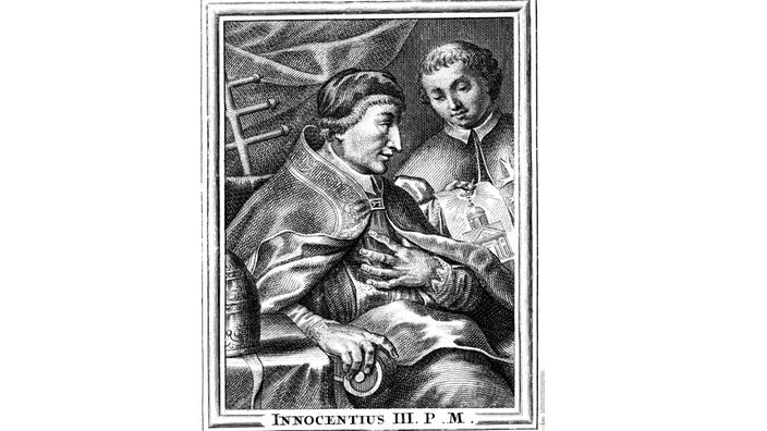 Papst Innozenz III. eröffnet 1215 das vierte Laterankonzil