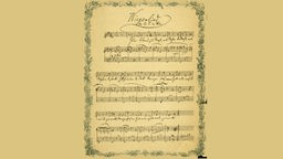 Eigenhändige Notenhandschrift, Wiegenlied, op. 49 Nr. 4, mit Widmung