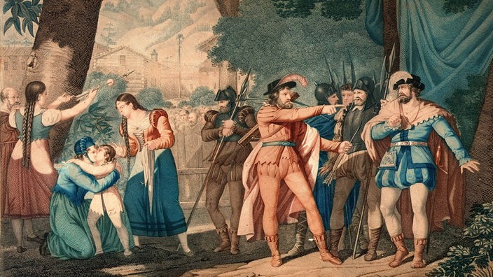 "Wilhelm Tell", Farbkupferstich von Joseph von Führich