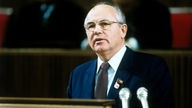 Michail Gorbatschow, Generalsekretär des ZK der KPdSU, bei einer Rede im Jahr 1987
