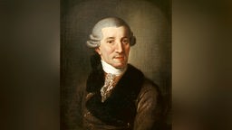 Porträt Joseph Haydn sitzend und ernst schauend, Gemälde von Christian Ludwig Seehas