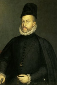 Philipp II. von Spanien (1527-1598) in einem Gemälde, vor 1575, von Sofonisba Anguisciola (1527-nach 1623), Öl auf Leinwand,