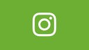 Instagram Logo auf grünem Hintergund
