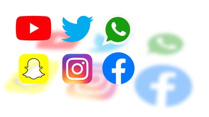 verschiedene Social Media Logos 