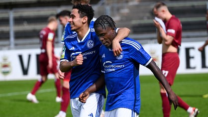 Kelsey Owusu Aninkorah-Meisel (FC Schalke 04 U23) jubelt nach einem Treffer
