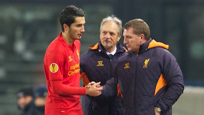 Nuri Sahin mit dem damaligen Liverpool-Coach Brendan Rodgers