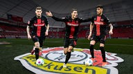 Sie nutzten ihre Chance bei Bayer Leverkusen, als sie sich auftat: Robert Andrich, Patrik Schick und Piero Hincapié (v.l.)