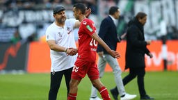 Trainer Steffen Baumgart nach dem Spiel mit Kölns Ellyes Skhiri