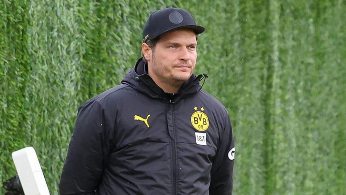 Edin Terzic, Trainer von Borussia Dortmund, am Spielfeldrand