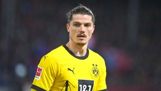 Marcel Sabitzer von Borussia Dortmund blickt konzentriert drein