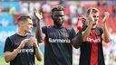 Jubel bei Bayer Leverkusen nach dem Heimsieg gegen Darmstadt