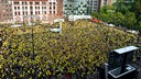 Anhänger von Borussia Dortmund beim Public Viewing in der Dortmunder Innenstadt