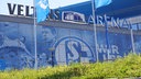 Transparente an der Veltins Arena