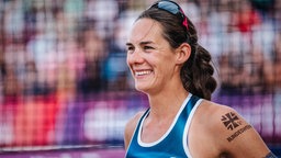 Kira Walkenhorst nach dem letzten Spiel ihrer Beachvolleyball-Karriere