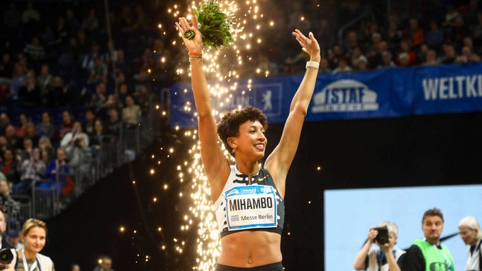 Mit 6,95 Metern konnte sich Weitspringerin Malaika Mihambo beim Istaf Indoor in Berlin gegen ihre Konkurrenz durchsetzen