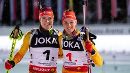 Denise Hermann-Wick und Benedikt Doll starten beim Biathlon auf Schalke