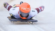 Skeleton-Pilotin Hannah Neise beim Weltcup in Winterberg.