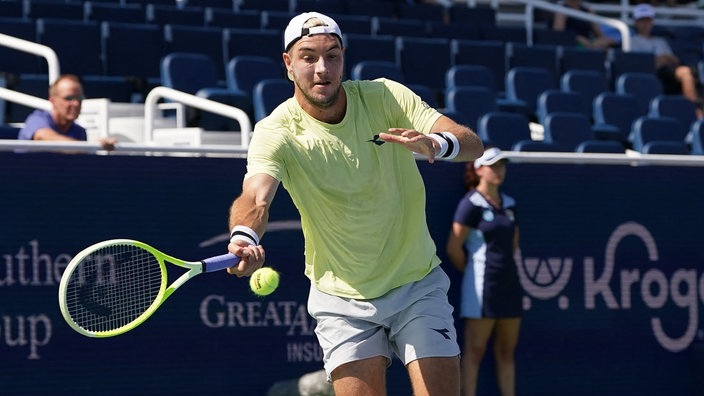 Jan-Lennard Struff vollführt einen Schlag beim ATP-Turnier in Cincinnati