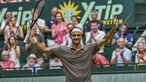 Roger Federer bei seinem letzten Turniersieg in Halle 2019.