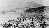 Archivbild: Krakatau, nach Vulkanausbruch 1883
