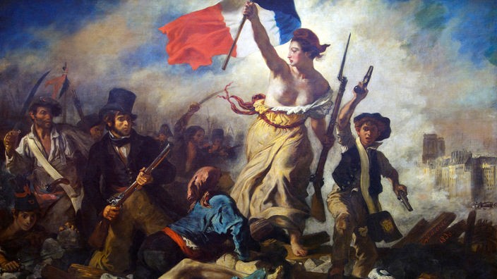 Gemälde "Freiheit für das Volk", gemalt von Eugène Delacroix 1831